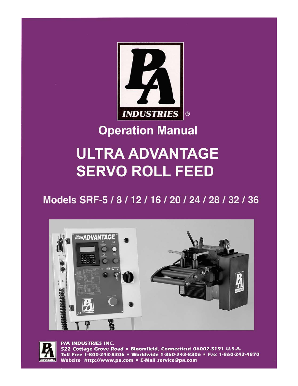 Advantage Servo Roll Feed SRF-5/8/12/16/20/24/28/32/36 - Operation Manual