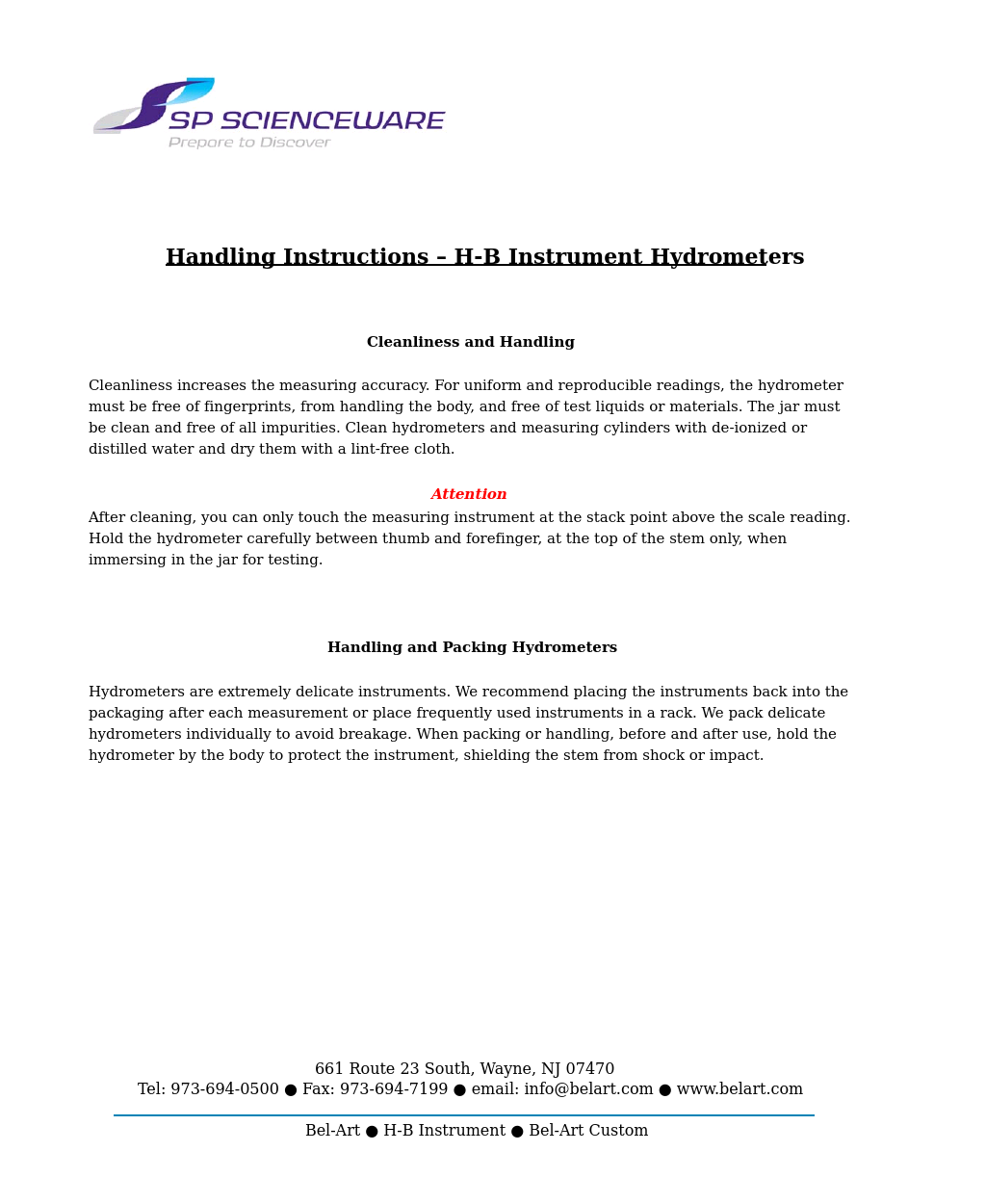Hydrometer Handling Instructions – Hydrometers