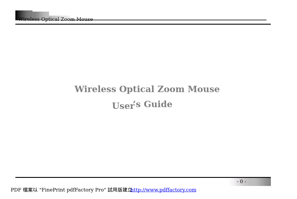 Wireless Optical Zoom Mouse