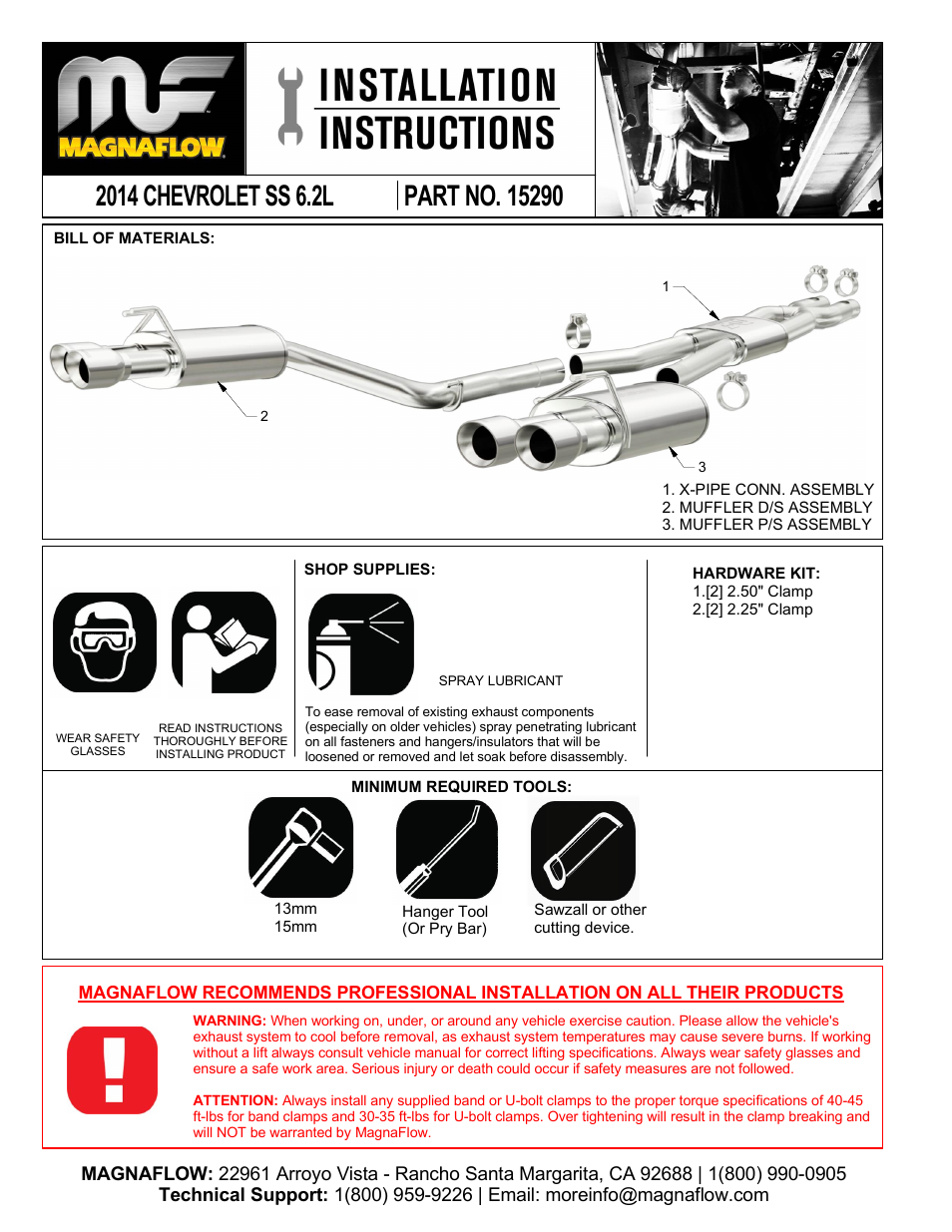 CHEVROLET SS Stainless Cat-Back System PERFORMANCE EXHAUST