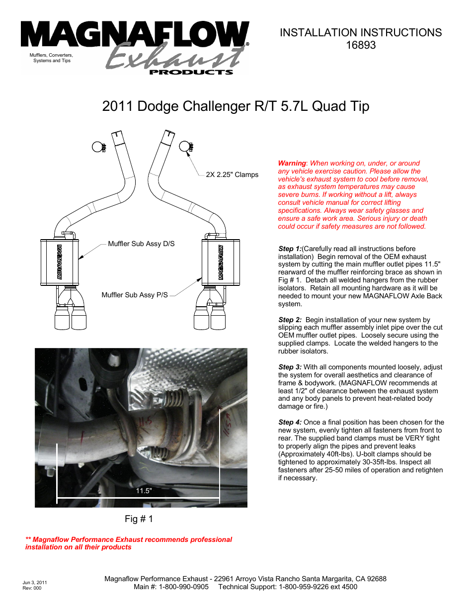 DODGE CHALLENGER R/T HEMI Stainless Cat-Back System PERFORMANCE EXHAUST