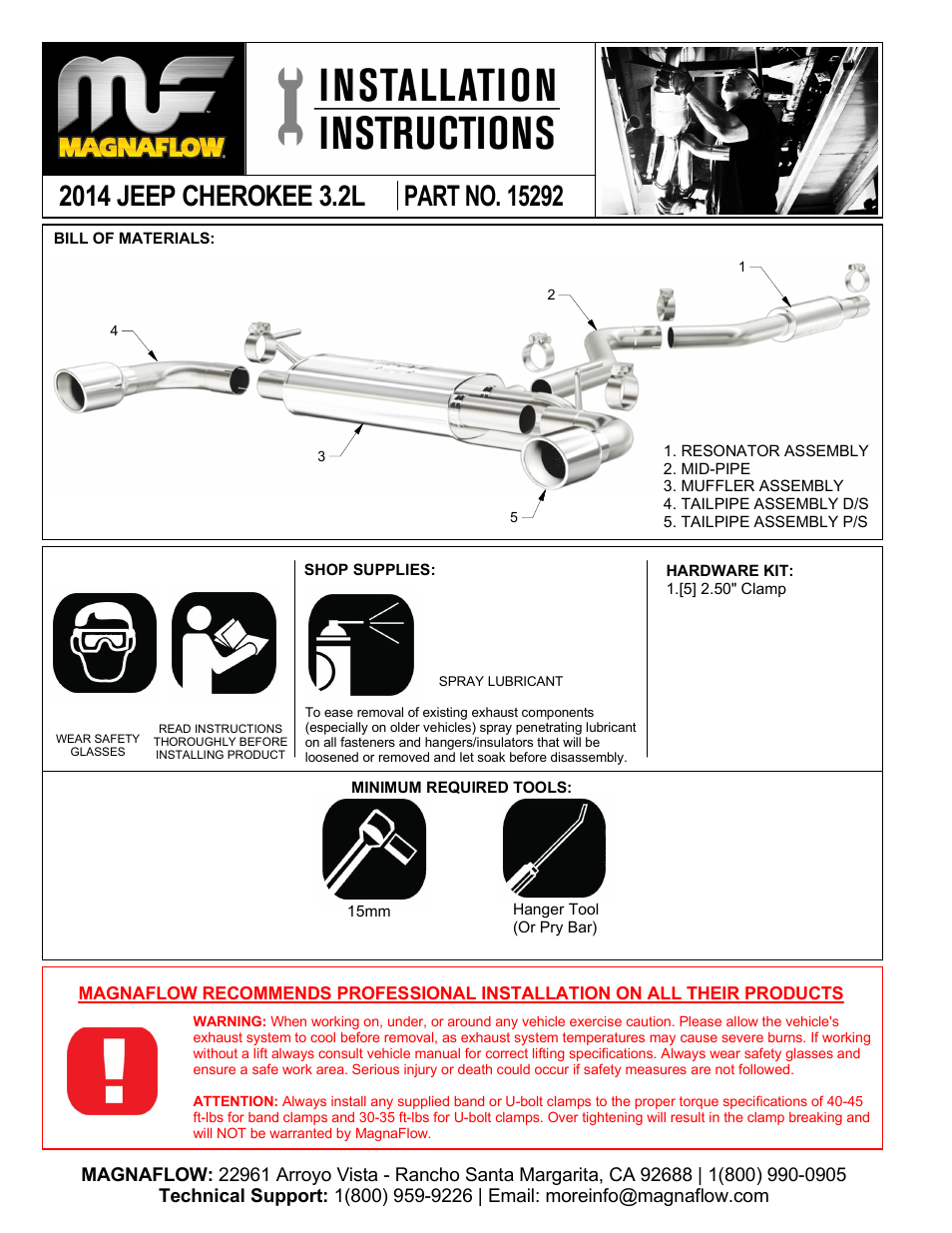JEEP TRUCK CHEROKEE Stainless Cat-Back System PERFORMANCE EXHAUST