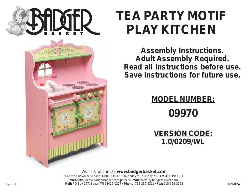 Tea Party Motif Play Kitchen 09970