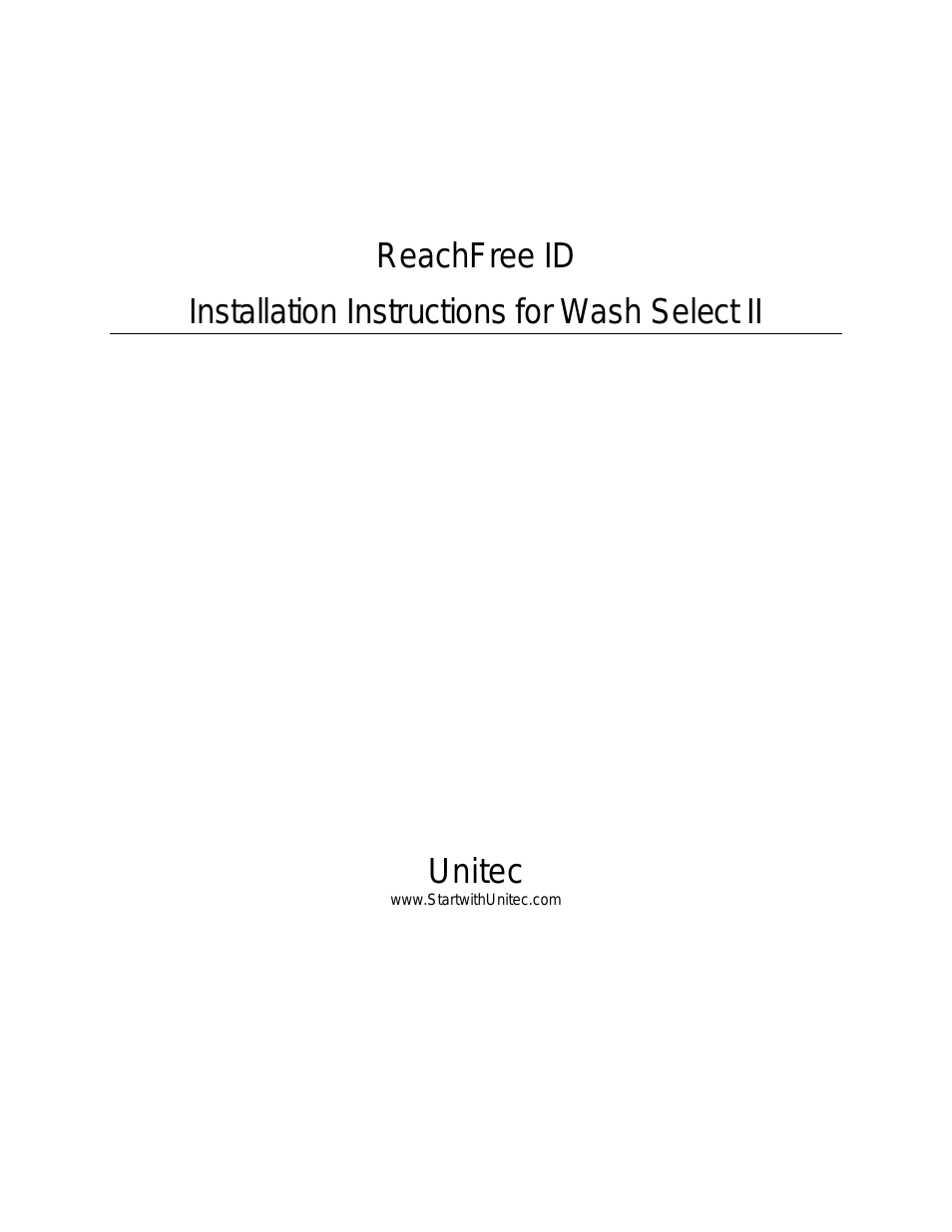 ReachFree ID for Wash Select II