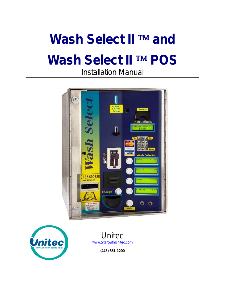 Wash Select II Installation Manual