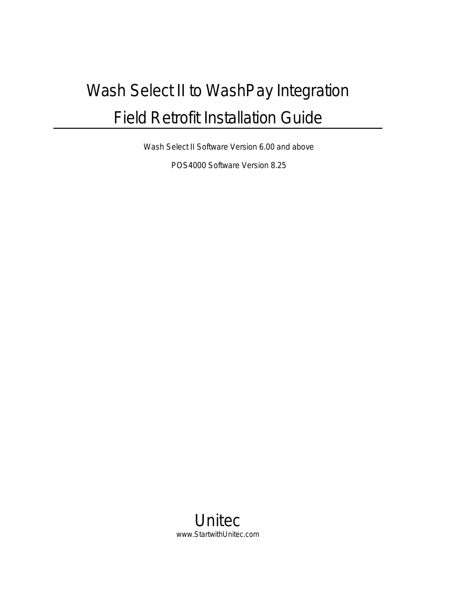 Wash Select II to WashPay Integration Installation Manual