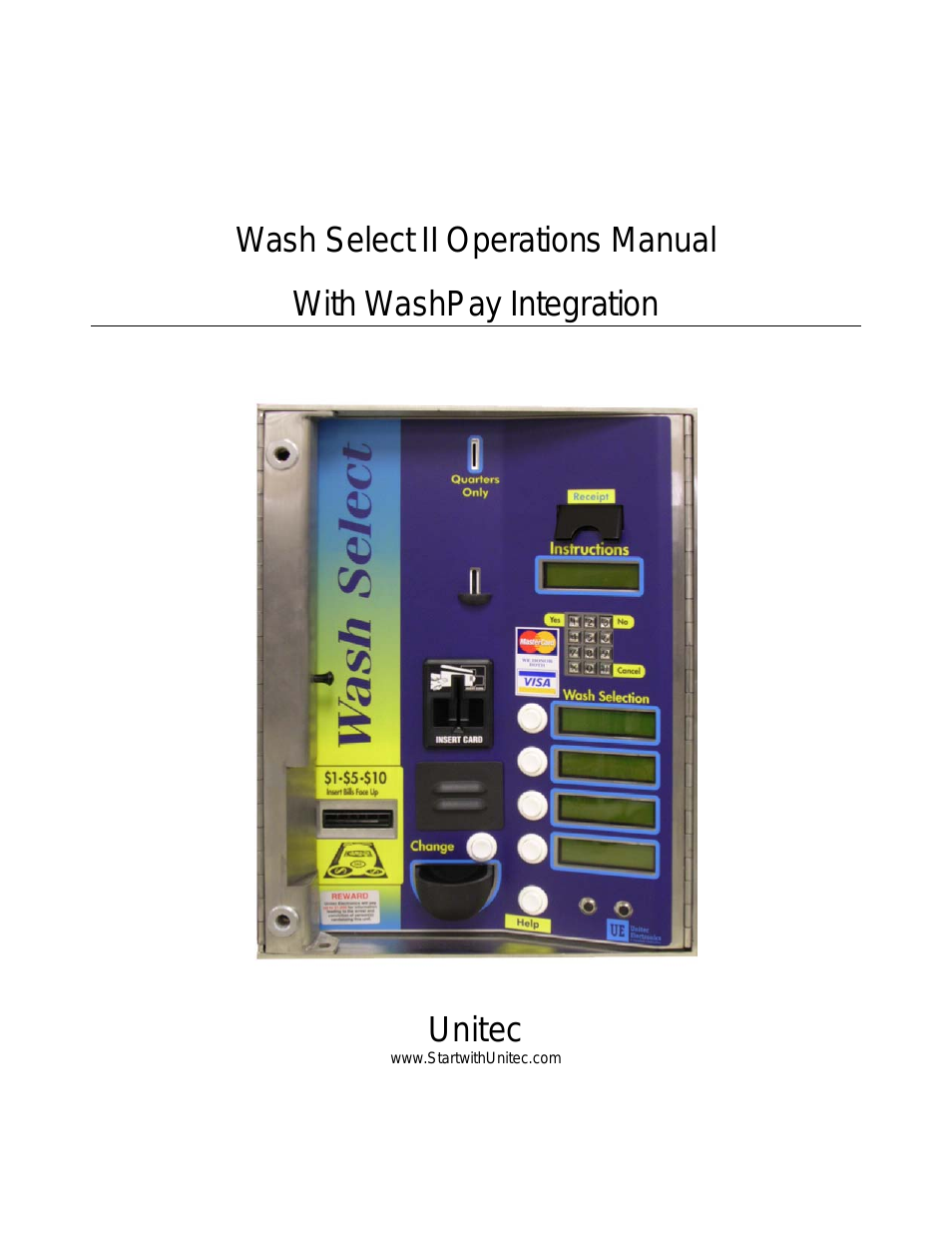 Wash Select II With WashPay Integration Operations Manual
