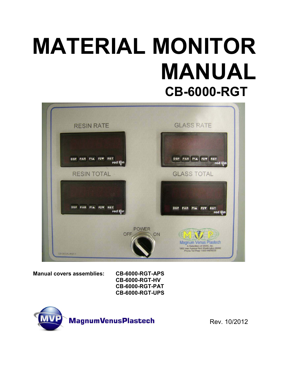 CB-6000-RGT MATERIAL MONITOR