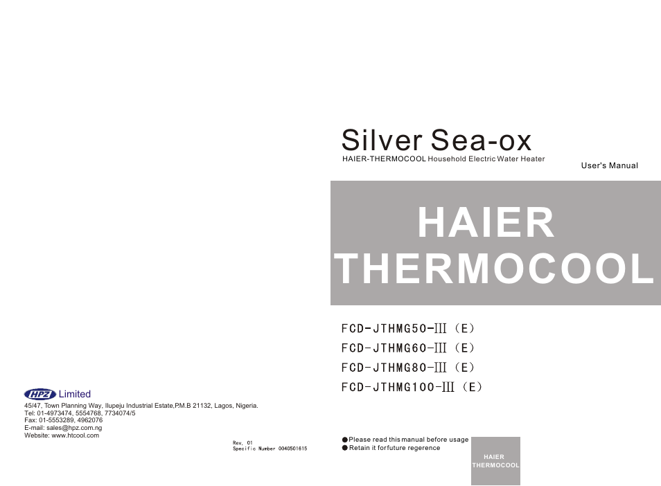 Silver Sea-ox FCD-JTHMG50-III