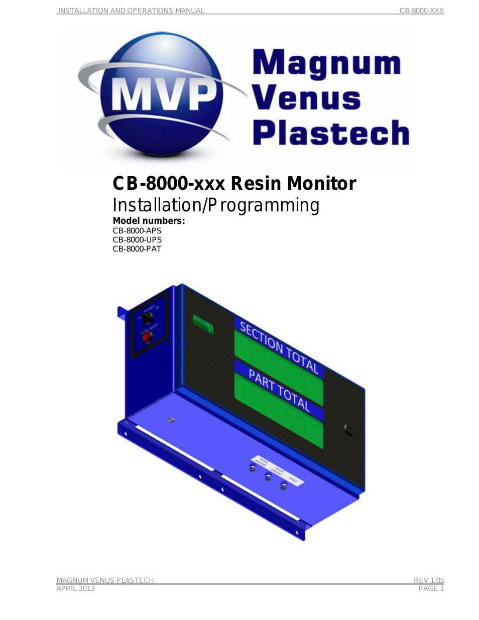 CB-8000-xxx Resin Monitor