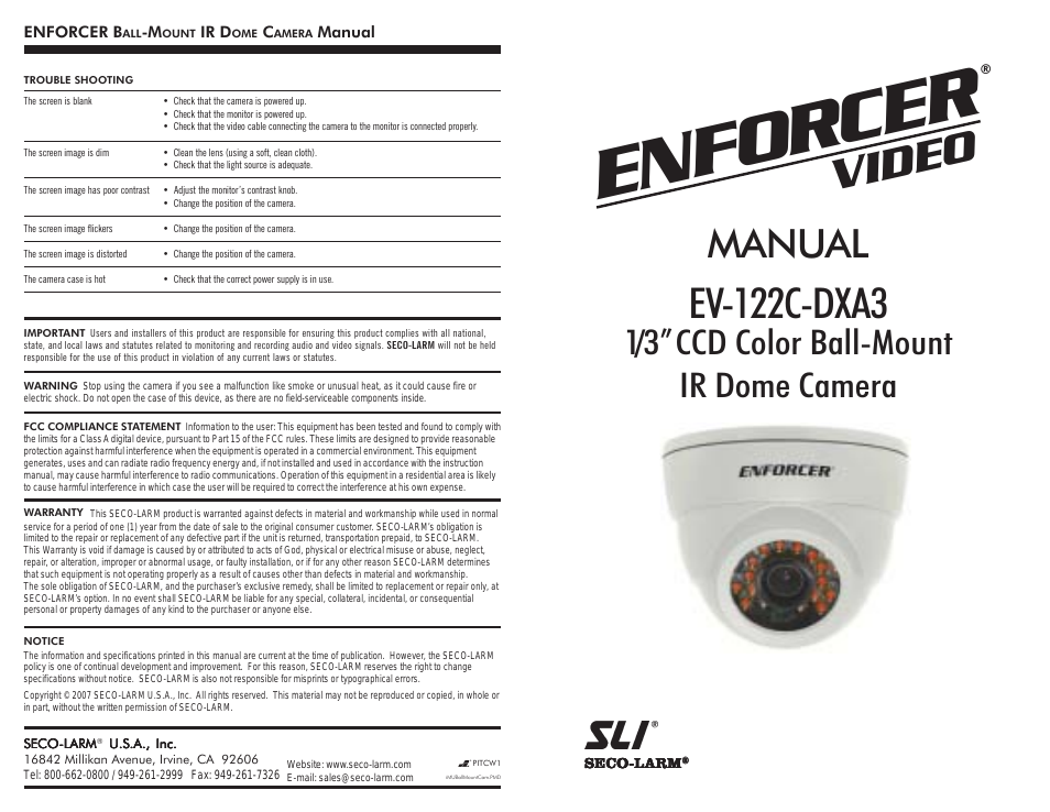 Enforcer Video EV-122C-DXA3