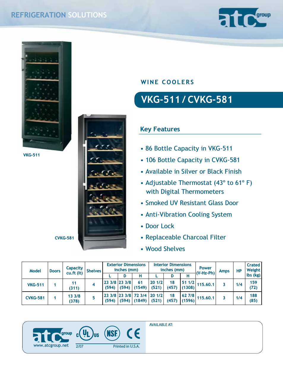 Wine Cooler CVKG-581
