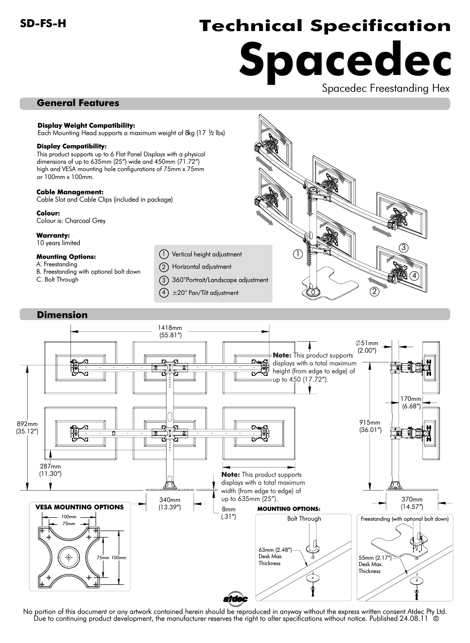 Spacedec SD-FS-H Technical specs