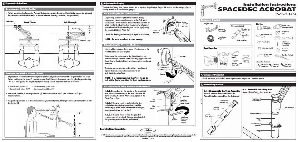 Spacedec SD-SA-DK Installation manual