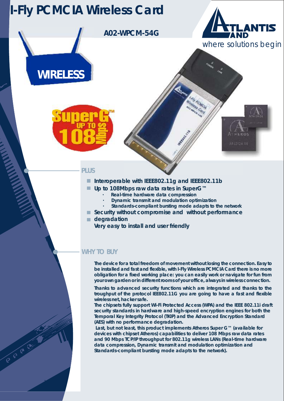 I-Fly PCMCIA Wireless Card A02-WPCM-54G