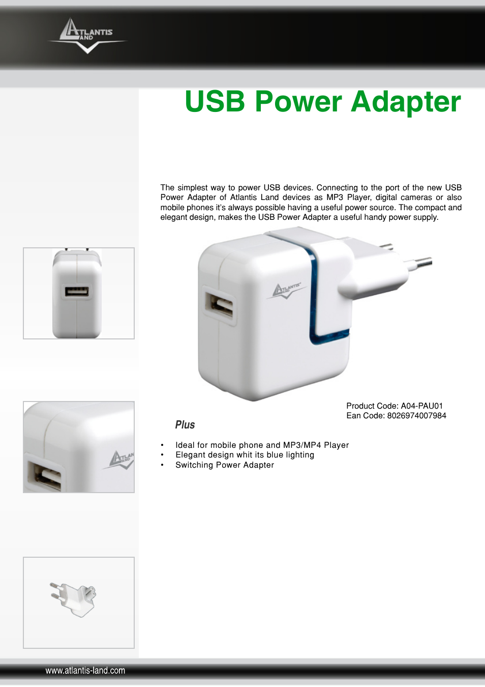 USB Power Adapter A04-PAU01