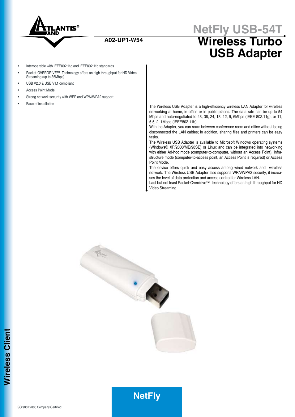 Wireless Turbo USB Adapter A02-UP1-W54