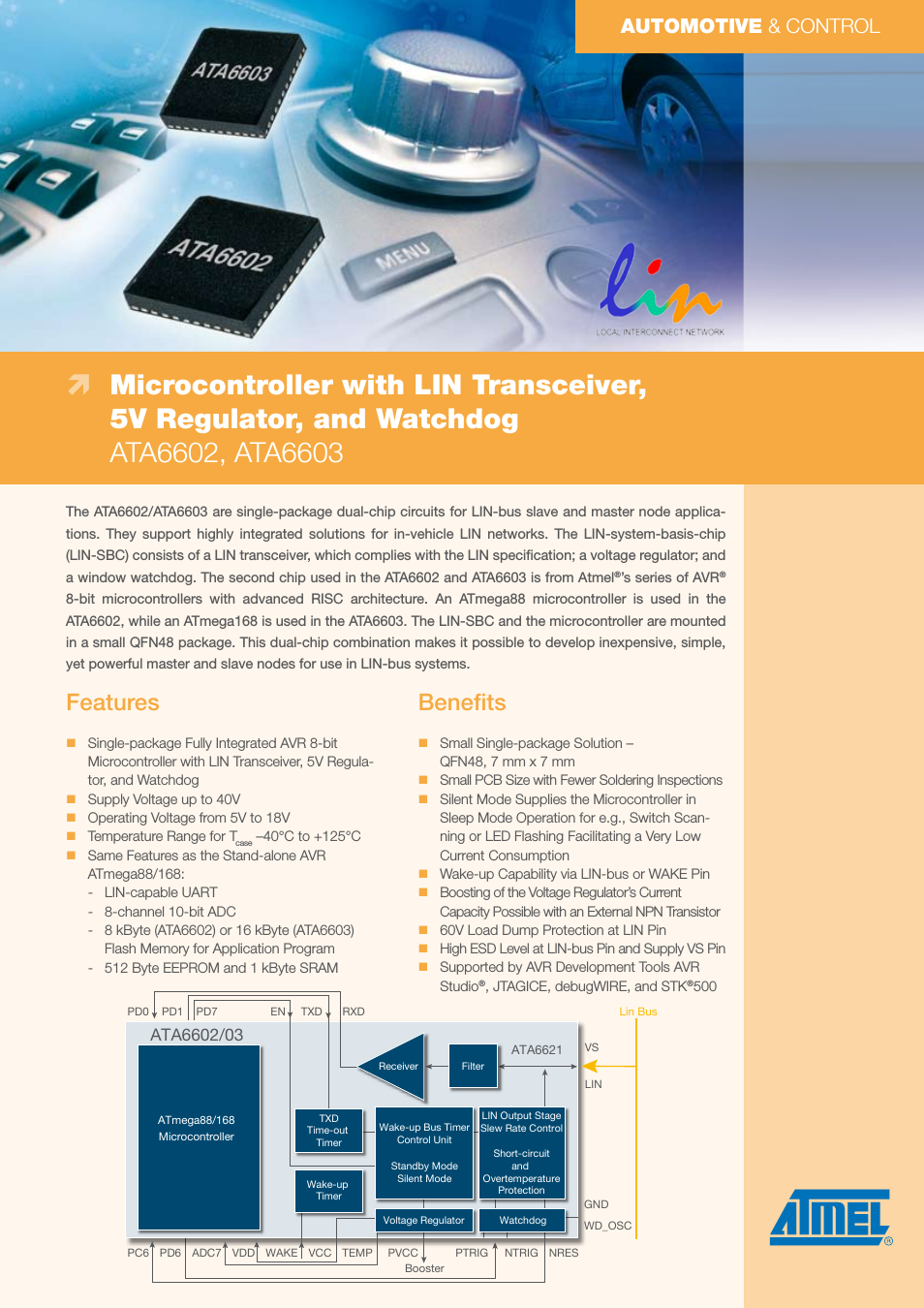 Microcontroller with LIN Transceiver ATA6602