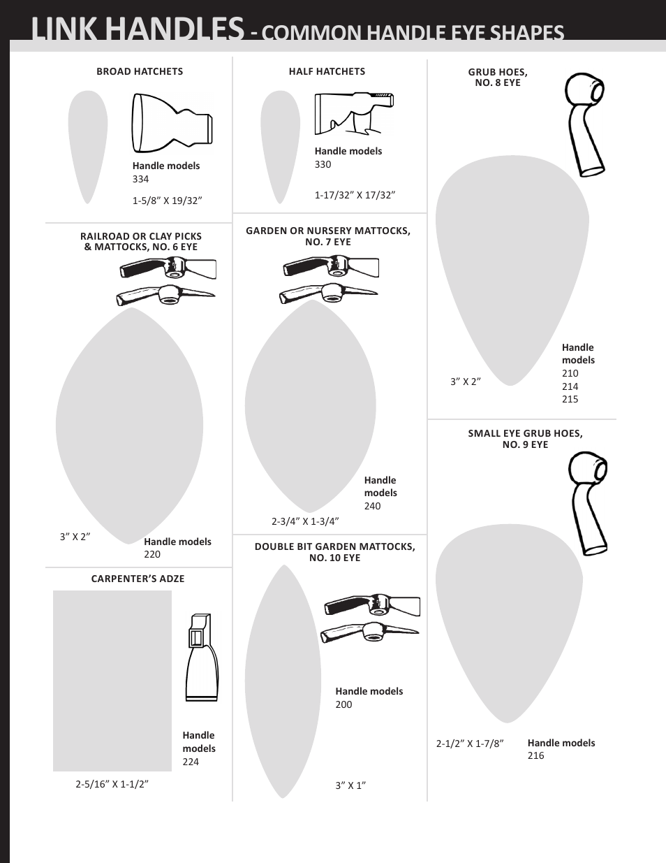 LINK Replacement Handle Common Eye Shape Sheet