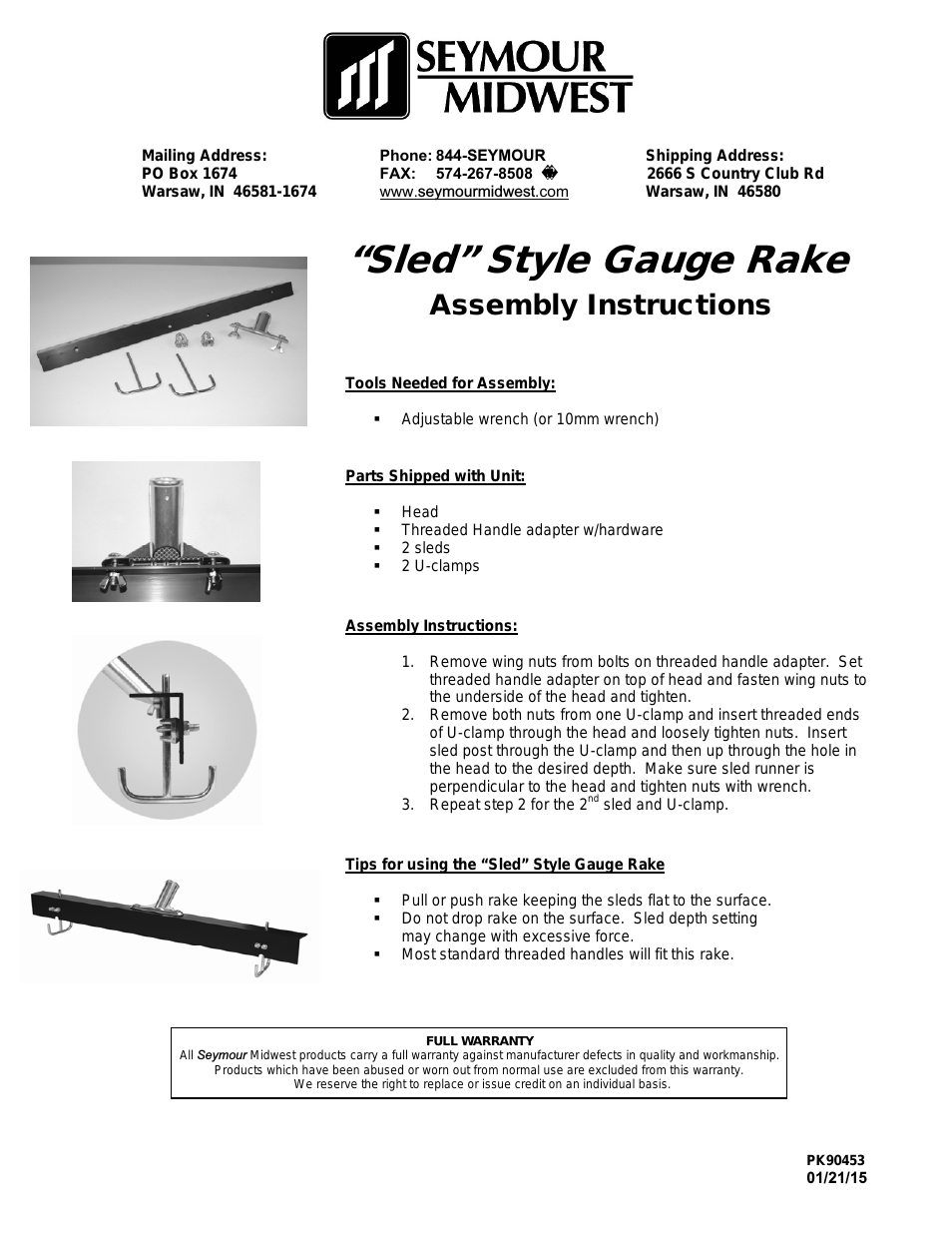 Sled Style Gauge Rake(PK90453)