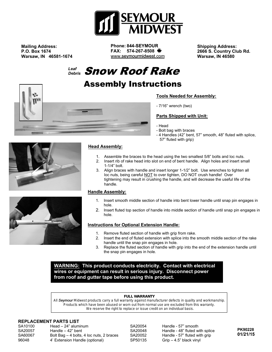 Snow Roof Rake, 4 Handles(PK90228)