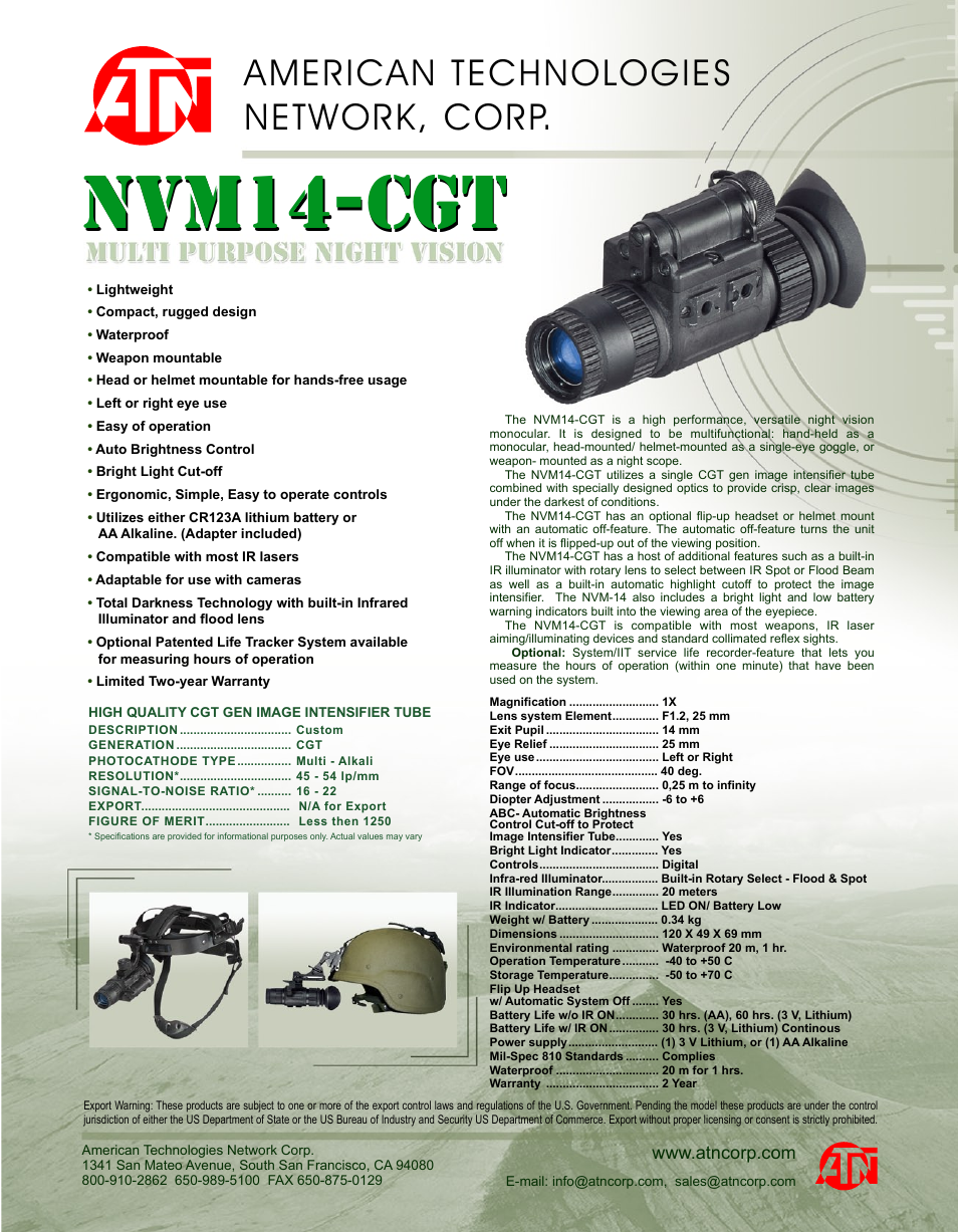 Multi Purpose Night Vision NVM -14-CGT