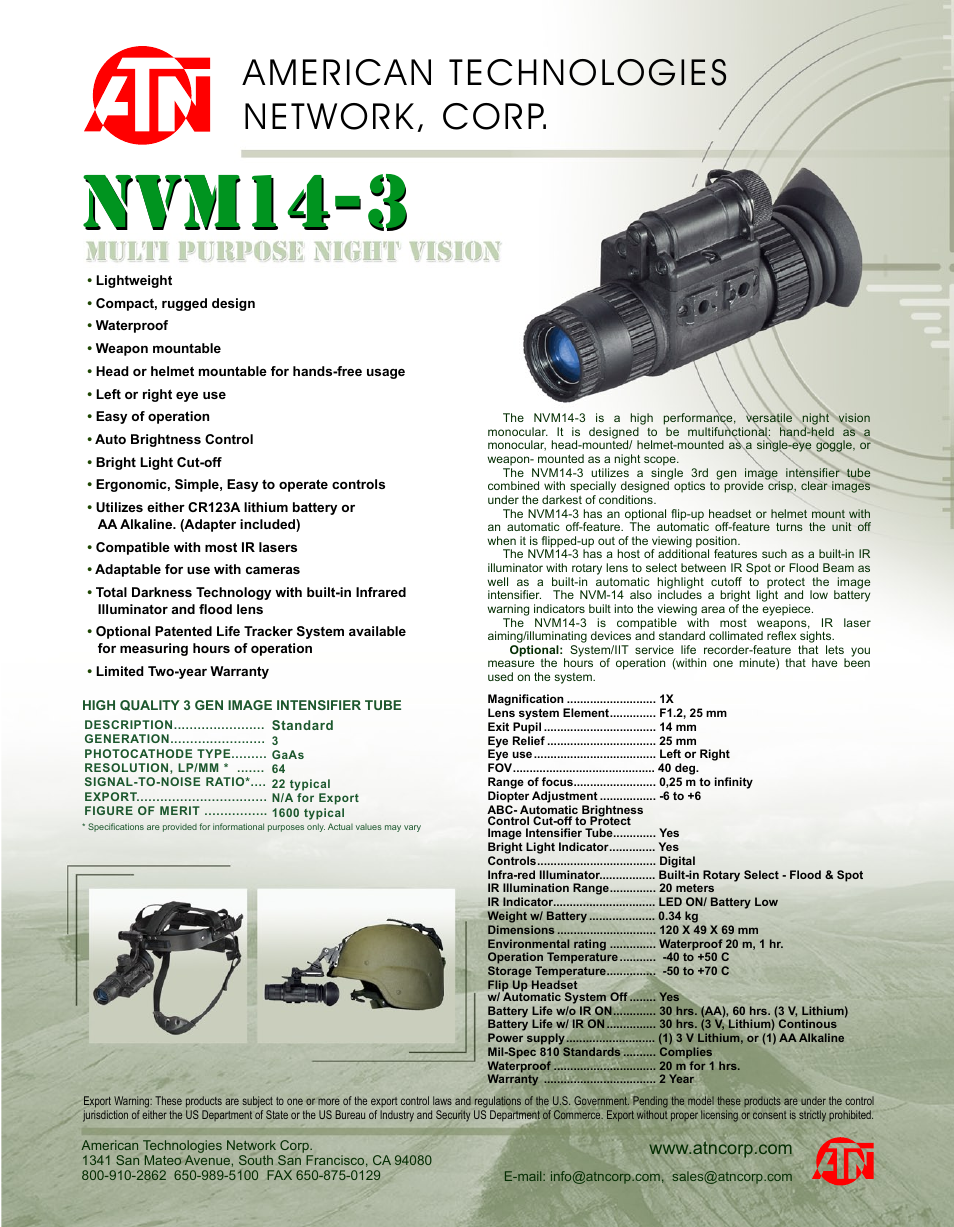 Multi Purpose Night Vision NVM14-3