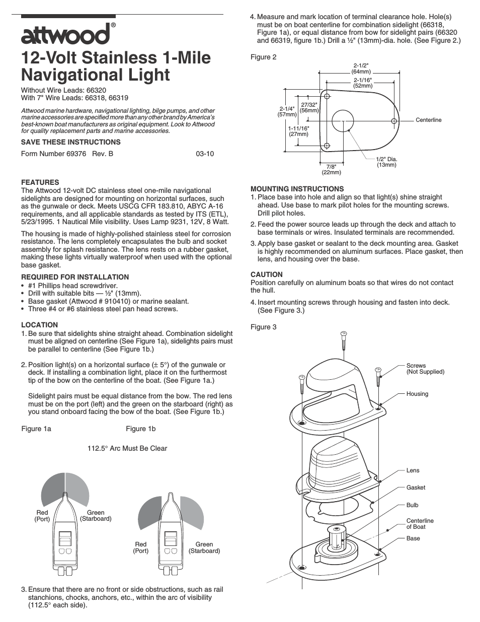 12-Volt Stainless 1-Mile Navigational Light
