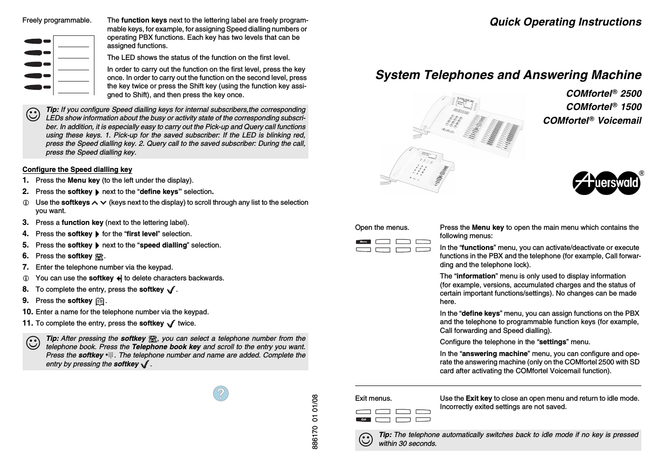 Quick Operating Instructions (1.391 KB) COMfortel 1500
