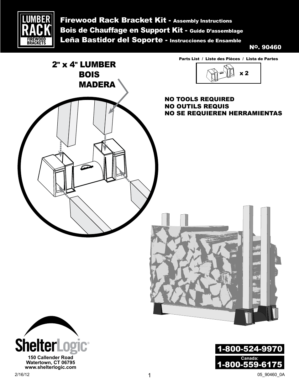 90460 Firewood Rack Bracket Kit