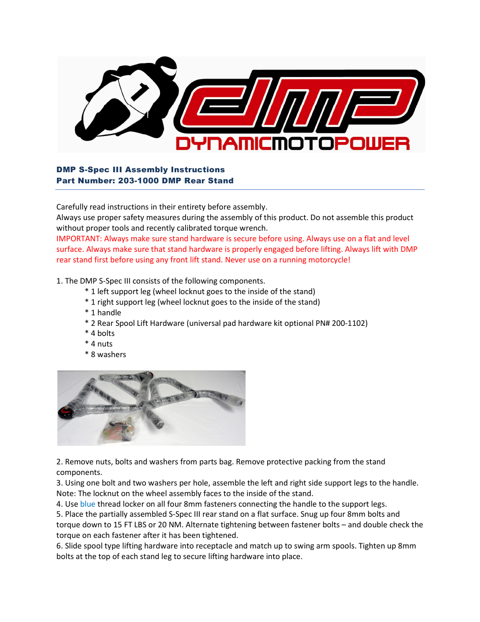DMP S-Spec III Rear Spool Stand