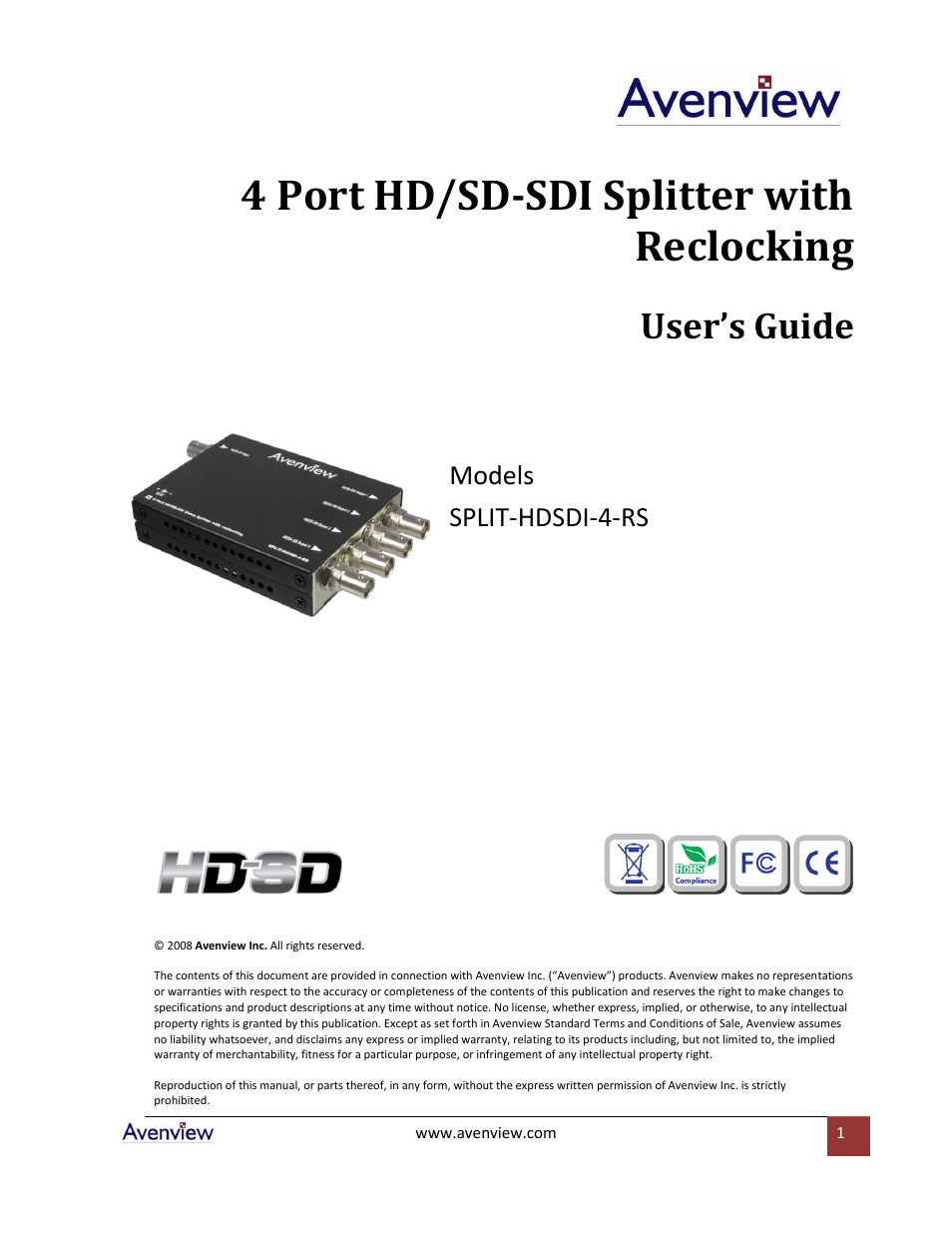 SPLIT-HDSDI-4-RS