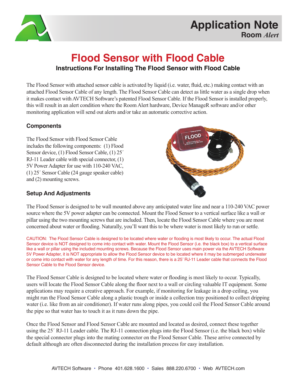 Flood Sensor w_8 Cable (RMA-F008-SEN)