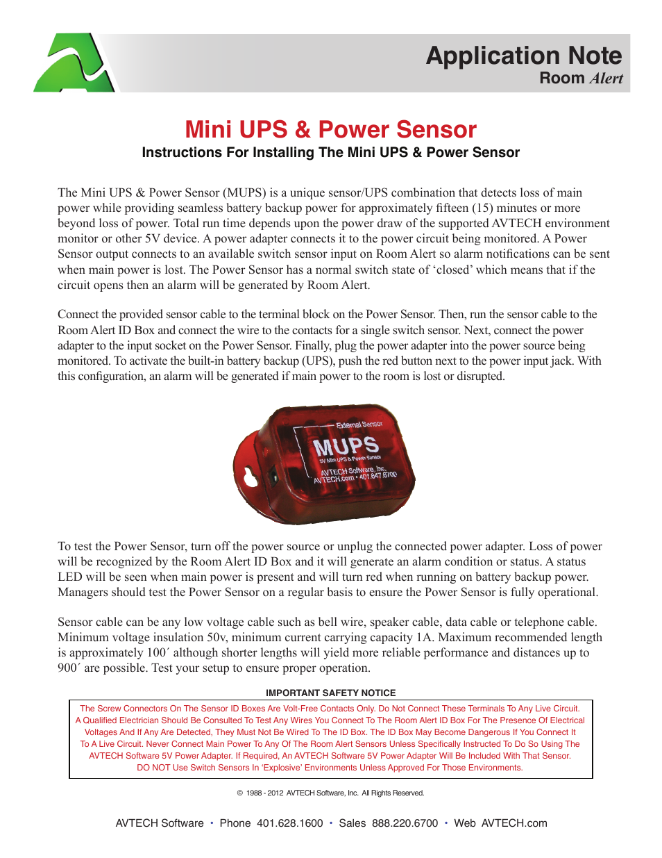 Mini UPS & Power Sensor (RMA-MUPS-SEN)