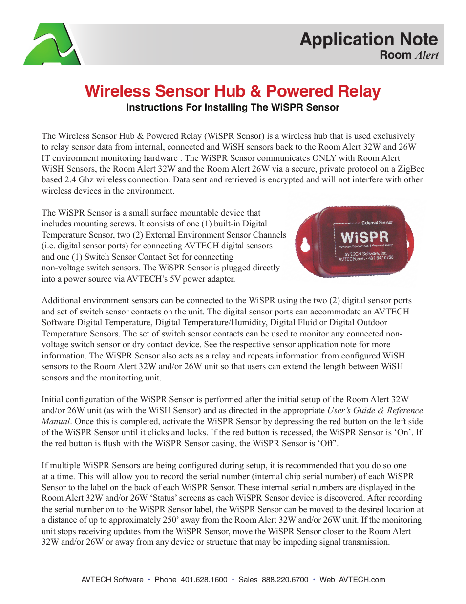 Wireless Sensor Hub & Powered Relay (RAW-WSPR-HUB)