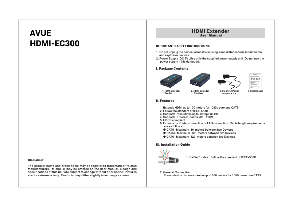 HDMI-EC300 – HDMI Extender