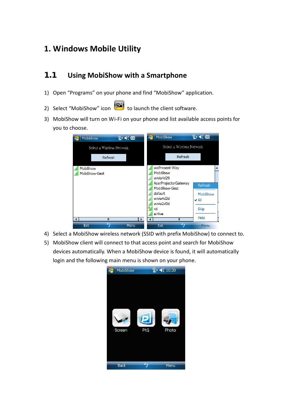 MobiShow User's Manual for Windows Mobile