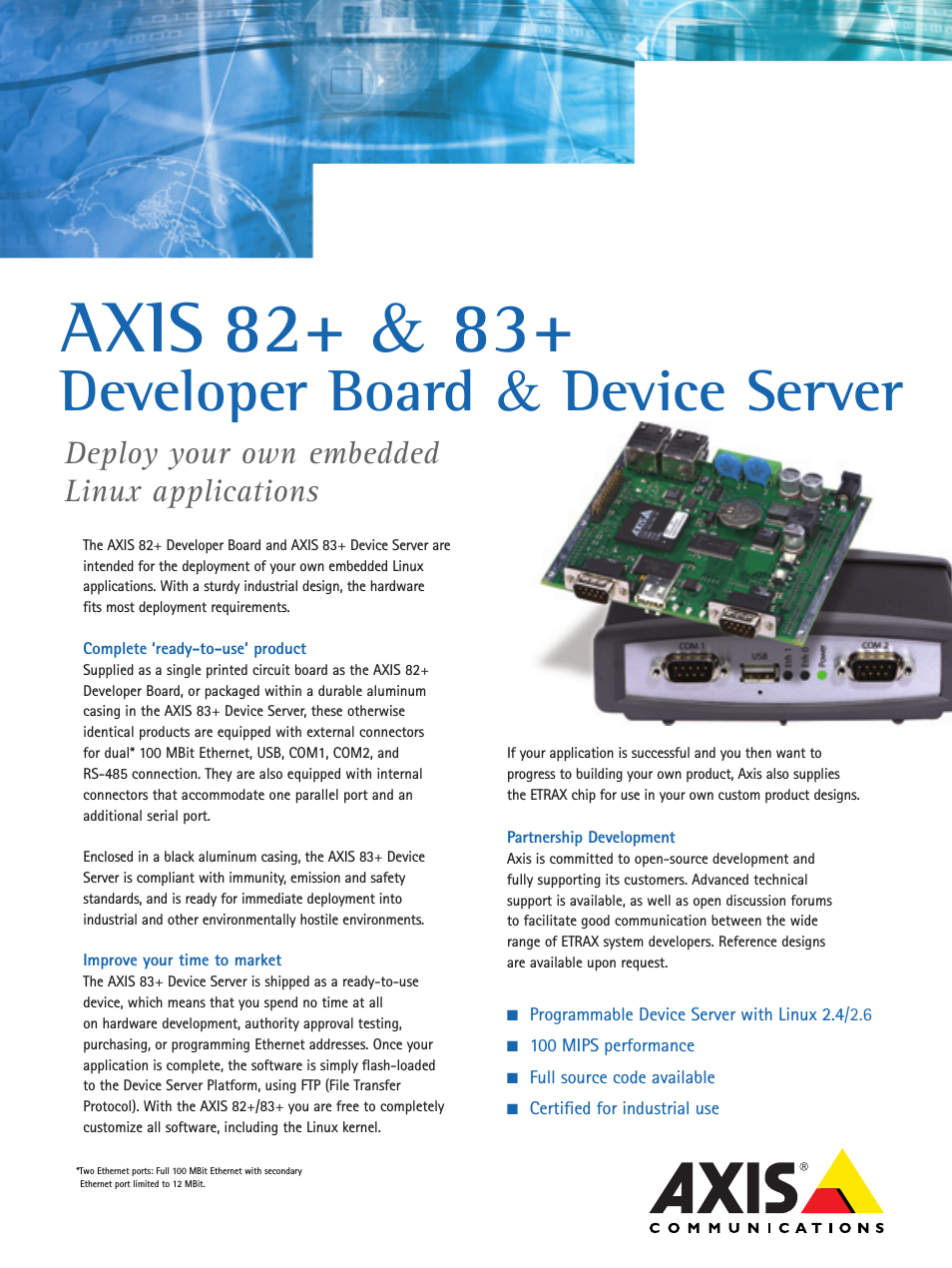 Developer Board and Device Server AXIS 82+