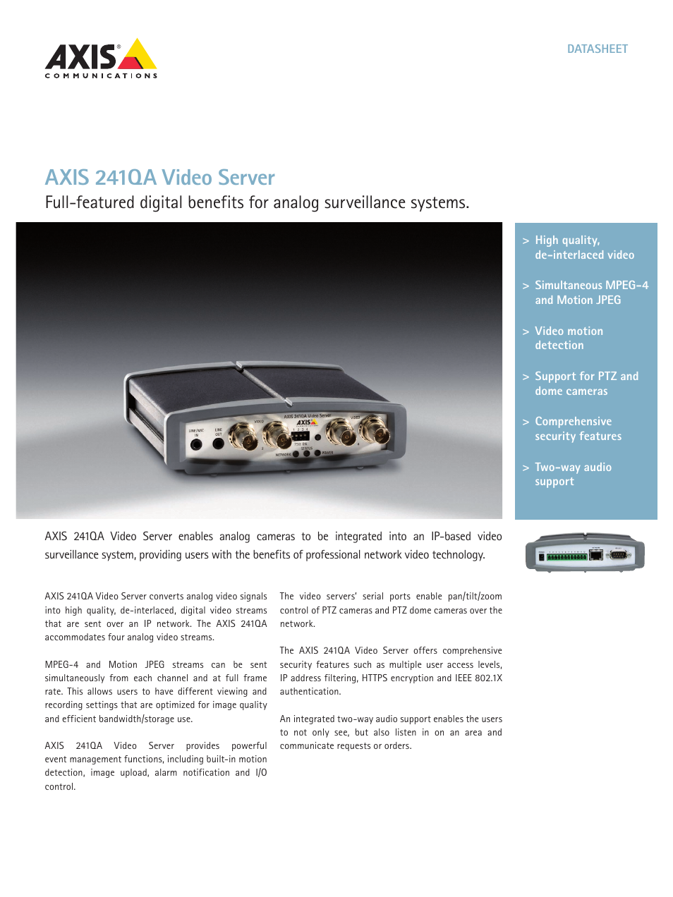 Video Server AXIS 241QA