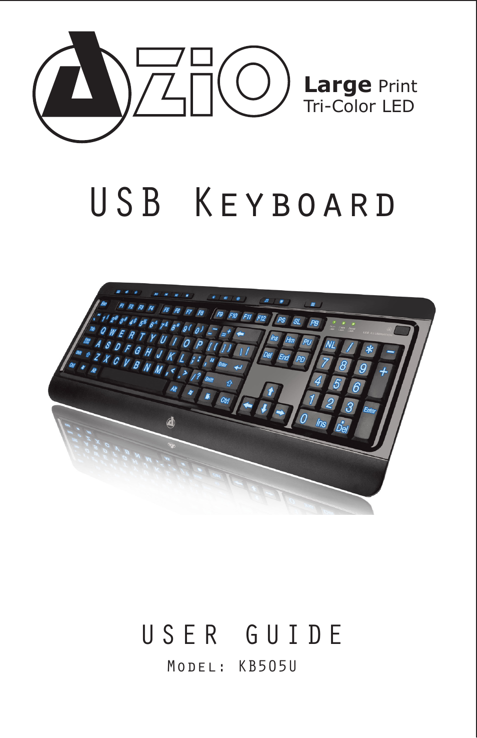 Large Print 3 Color Backlit Keyboard (KB505U)