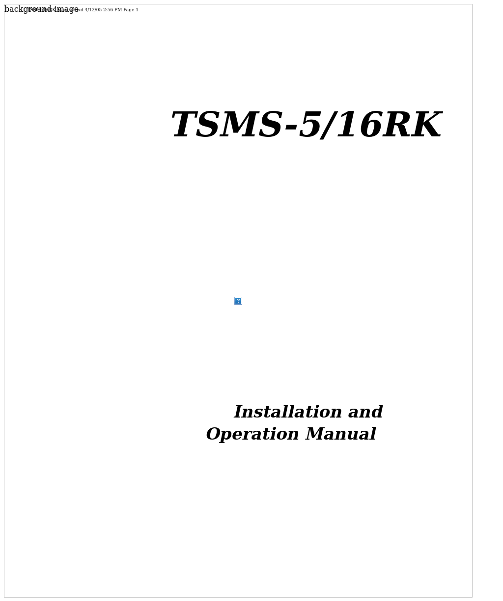 TSMS-5/16RK