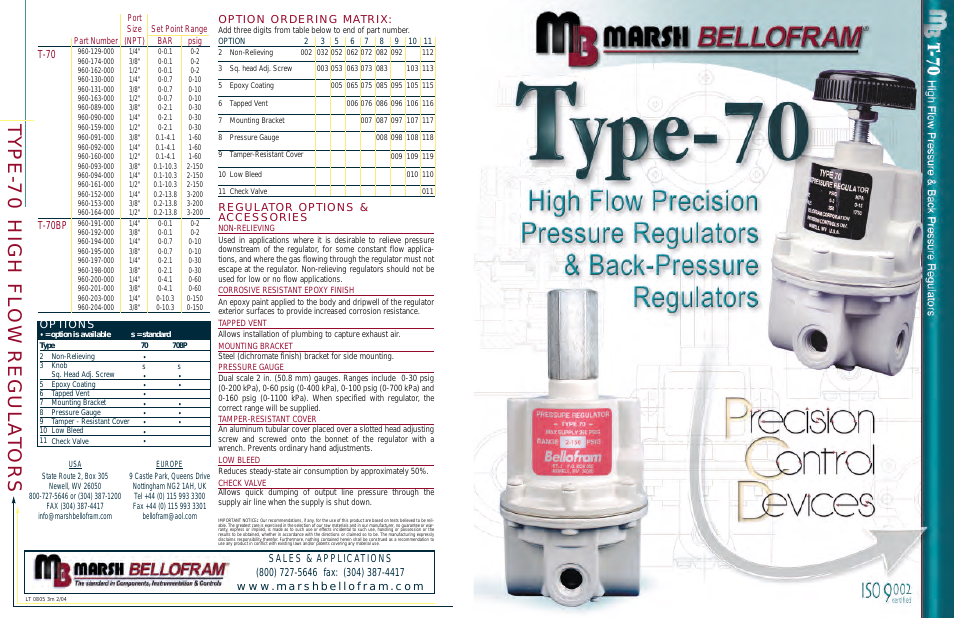 Pressure Regulators Type 70