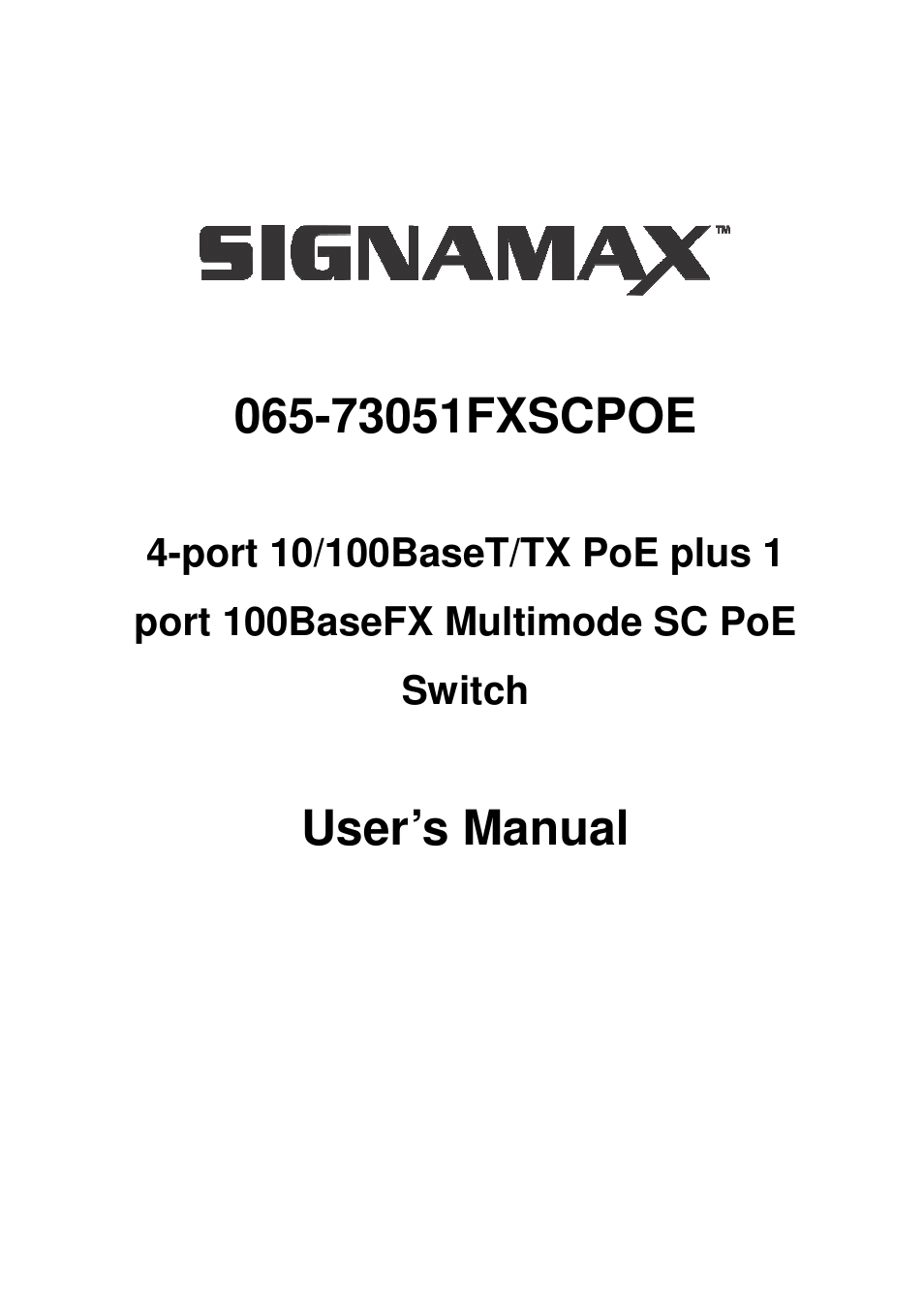 5-Port 10/100BaseT/TX PoE Switch with 4 PoE Ports & 1 100BaseFX Port