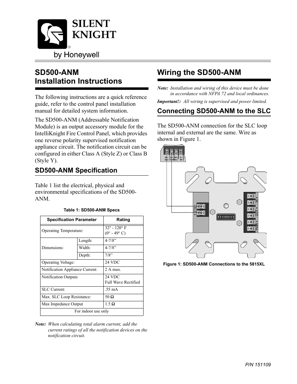 SD500-ANM Addressable Notification Module