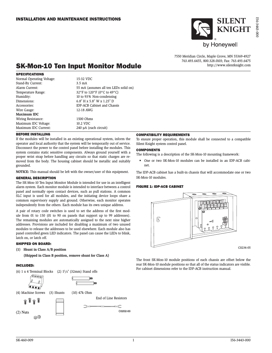 SK-Mon-10 Addressable Ten Input Monitor Module