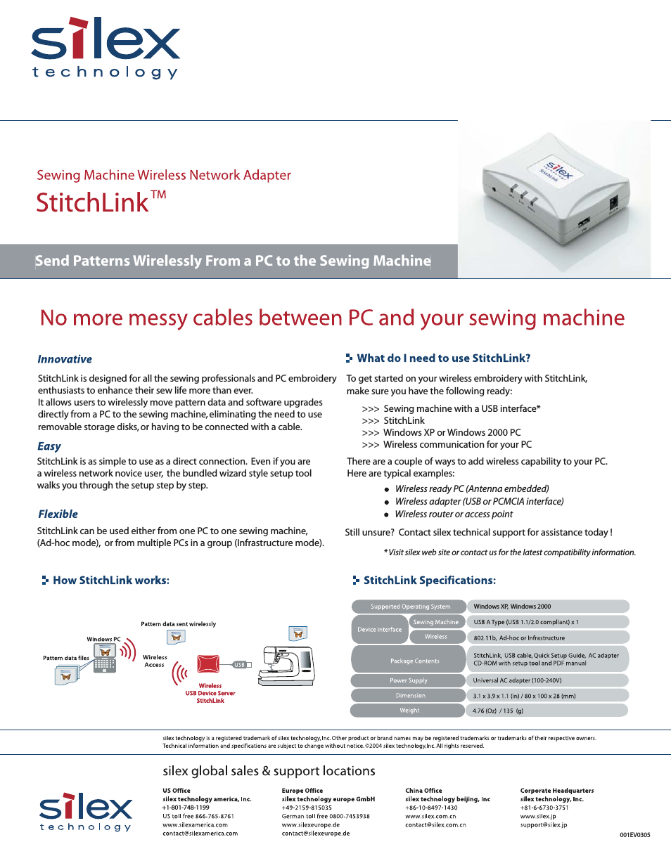 StitchLink Sewing Machine Wireless Network Adapter