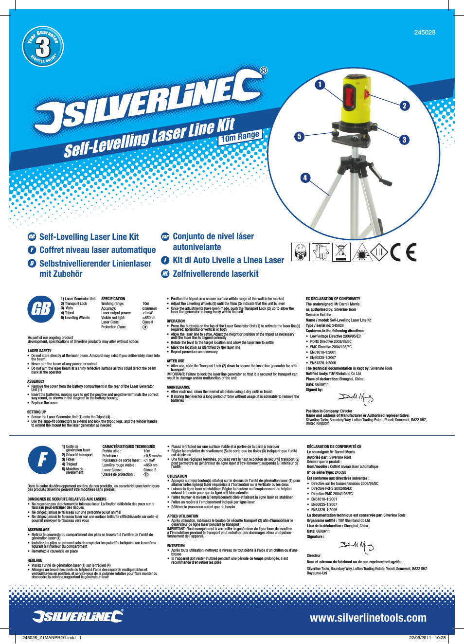 Self-Levelling Laser Level Kit