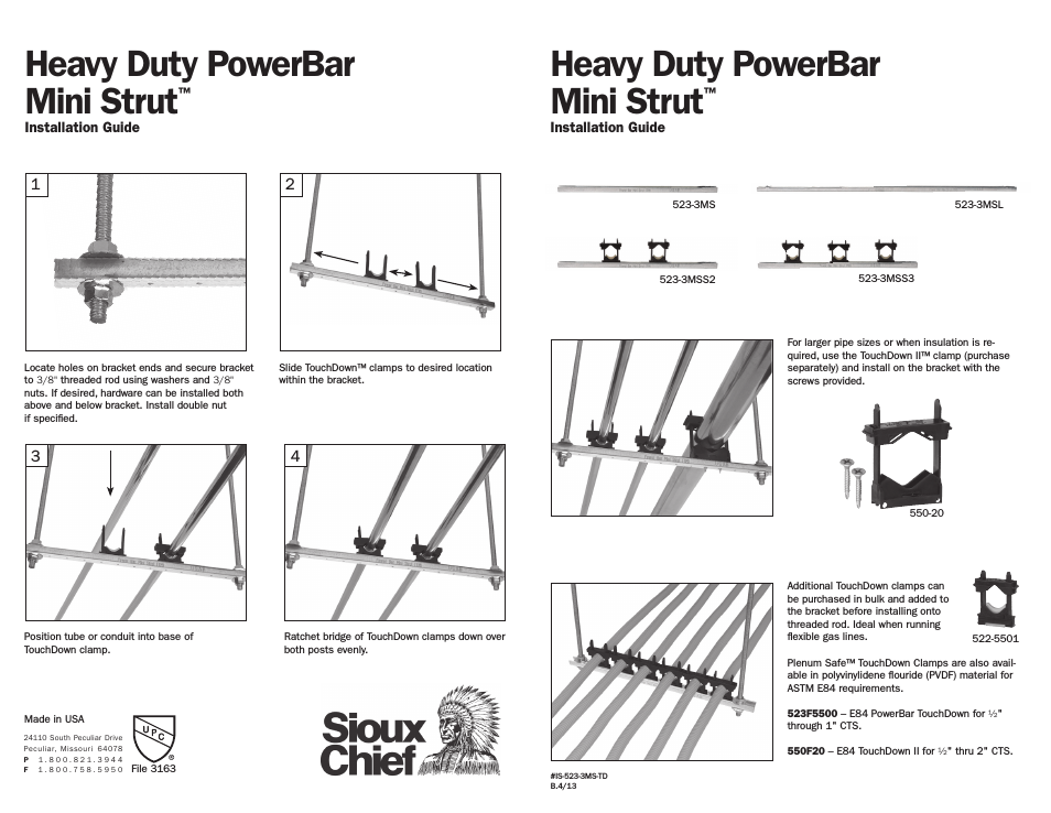 Steel Support Bracket Heavy Duty PowerBar Mini Strut