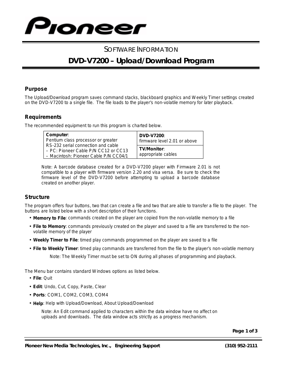 DVD Player DVD-V7200