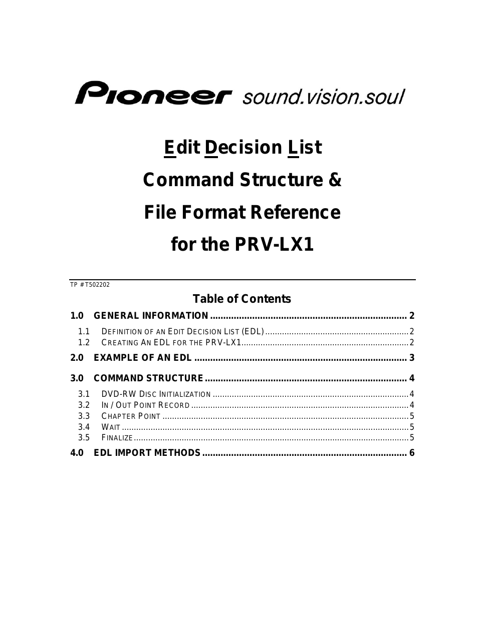 PRV-LX1 DVD Recorder T502202